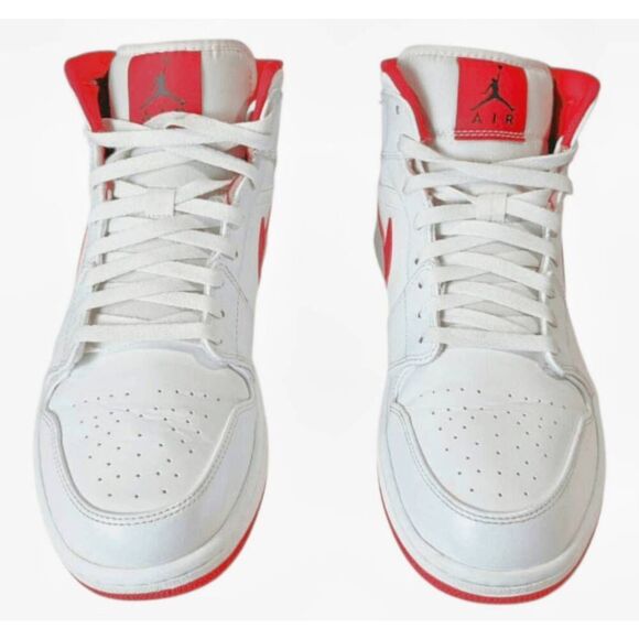 NIKE Air Jordan 1 Retro \'White Gym Red\' Sneakers Size 13
